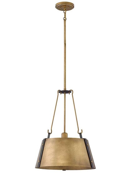 Cartwright 15.3 inch Pendant Light in Rustic Brass.